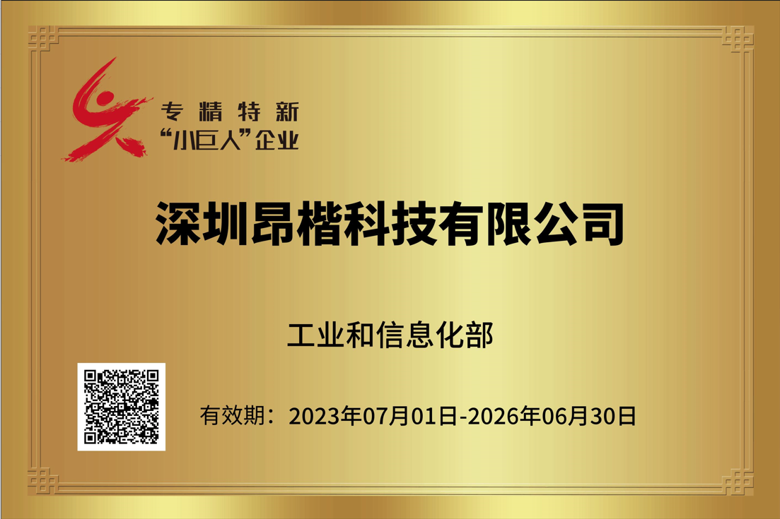 国家专精特新“小巨人”